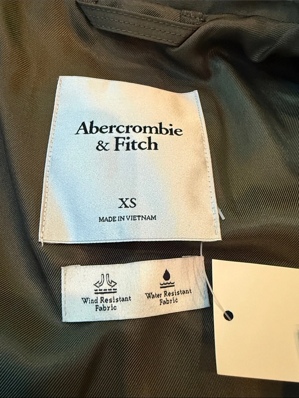 Abercrombie & Fitch Olive Cropped Trench Coat - Picture 3 of 3